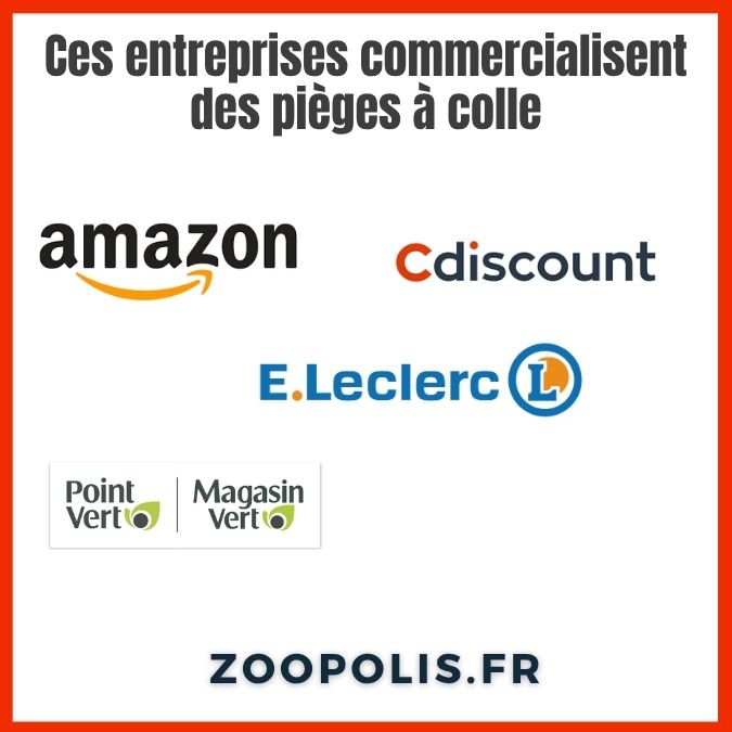 Logos des enseignes qui ne se sont pas engagées à tourner le dos à la vente de pièges à colle.