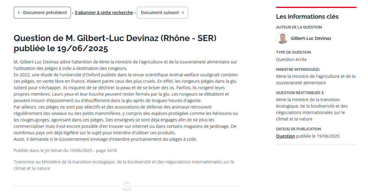 question écrite pièges à colle devinaz